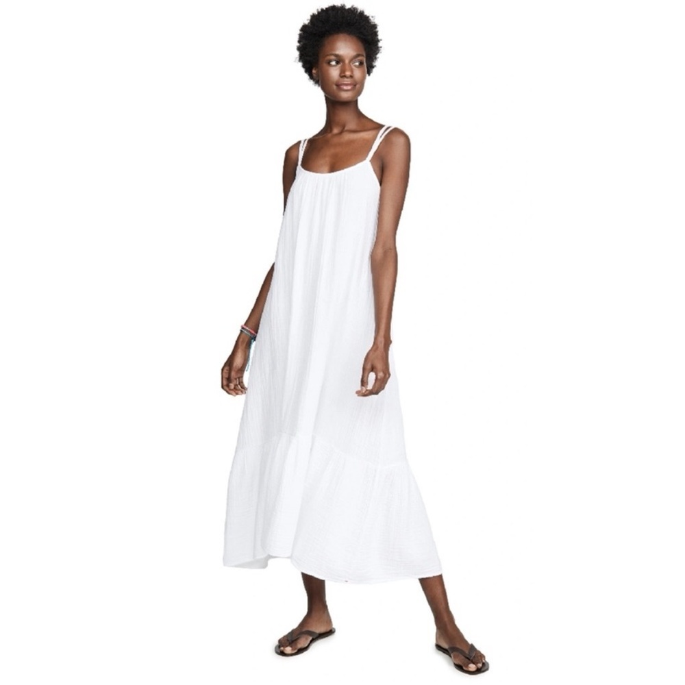 Xirena Kellyn Textured 100% Cotton White Gauze Pockets Slip Mqxi Dress XS​